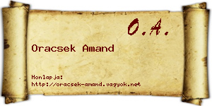 Oracsek Amand névjegykártya